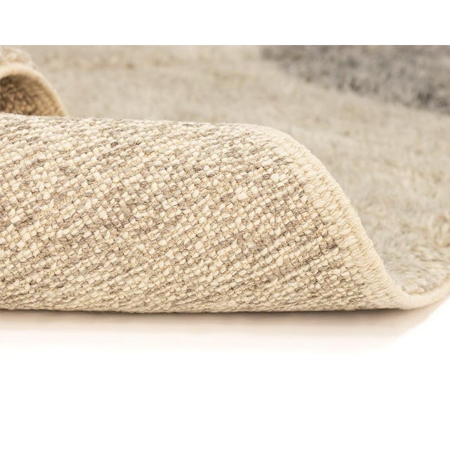 Timeless Diamond Hand-Knotted Wool Runner | 14'1" X 4'2" | One of a Kind For Sale - Image 4 of 7