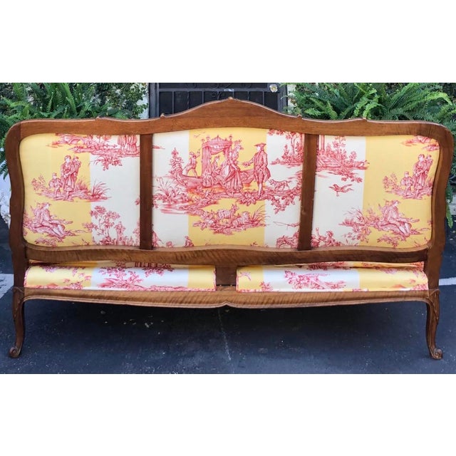 Antique Louis XV Style French Provincial Sofa Settee W Brunschwig & Fils For Sale In Los Angeles - Image 6 of 6