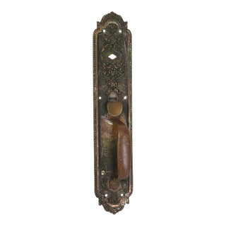 Antique 14 In. Victorian Sargent Brass Entry Door Pull For Sale