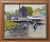 1950s Impressionist Boat Docks Pacific Grove Oil on Canvas 1950s For Sale - Image 5 of 5