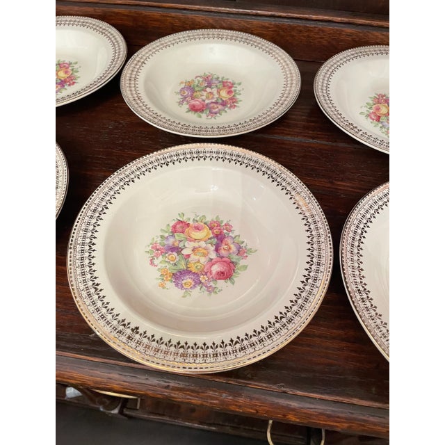 Shabby Chic Mid 20th Century 22 Karat Gold Serving Bowls- Set of 6 For Sale - Image 3 of 11