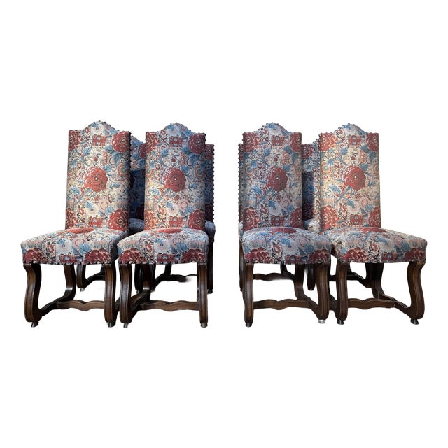 High Renaissance Style Chairs, 1950s, Set of 8 For Sale