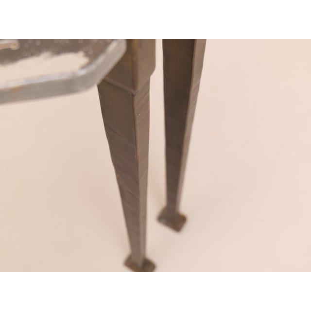 Brutalist Wrought Bronze Coffee Table with Lead Crystal Glass Top by Lothar Klute, 2005 For Sale - Image 10 of 13