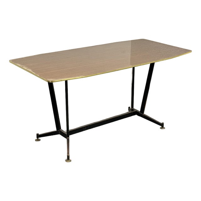 Italian Modernist Wood-Grain Dining Table, Circa 1930's For Sale