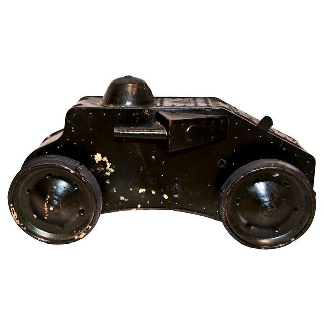 Vintage Military Wind Up Triang Tiger Tank Toy Car from Lines Bros Ltd., 1930s For Sale - Image 6 of 6