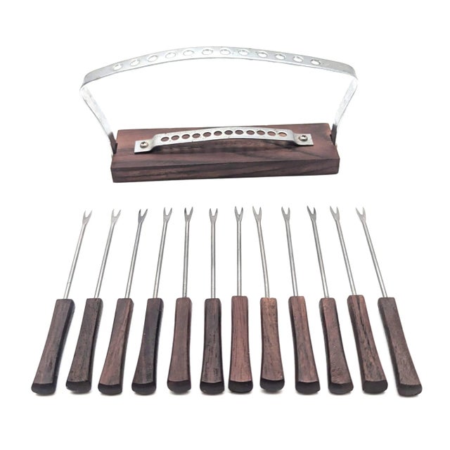 Mid-Century Modern Mid 20th Century Appetizer Hors d'Oeuvres Tid Bit Appetizer Fork Picks For Sale - Image 3 of 10