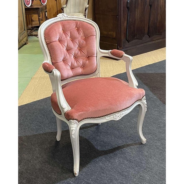 Beige Louis XV Style Cabriolet Armchair, 1970s For Sale - Image 8 of 10