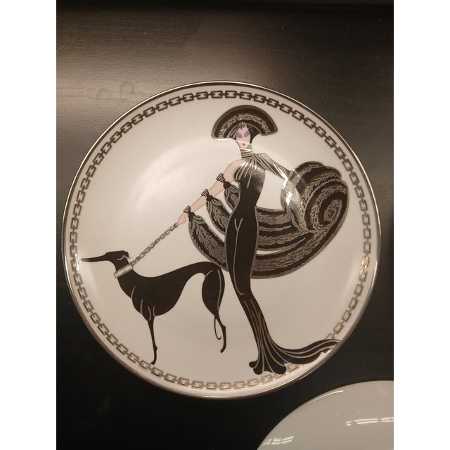 Late 20th Century House of Erté Limited Edition Art Deco Porcelain Plates - Set of Five For Sale In New York - Image 6 of 11