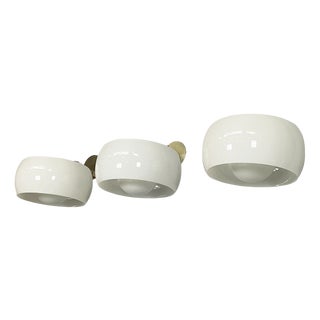Mid-Century Modern Italian Omega Wall Lamps by Vico Magistretti for Artemide, 1970s, Set of 3 For Sale