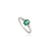 Dainty Natural Emerald & Diamond Prong Ring in 925 Silver - Size 6 For Sale - Image 4 of 12