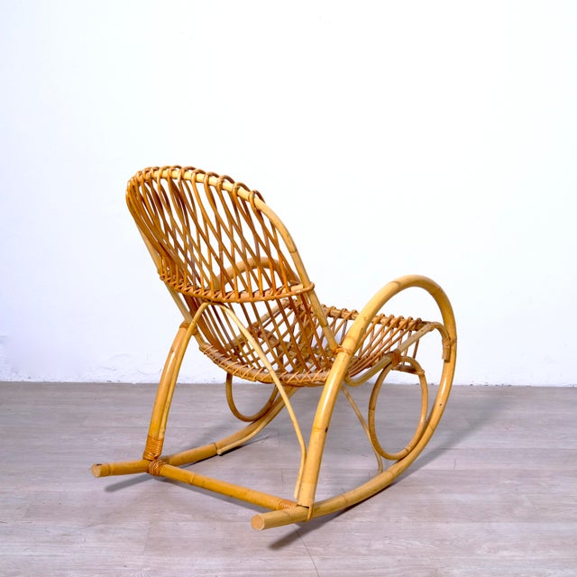 Bamboo Rocking Chair, 1970s For Sale - Image 15 of 16