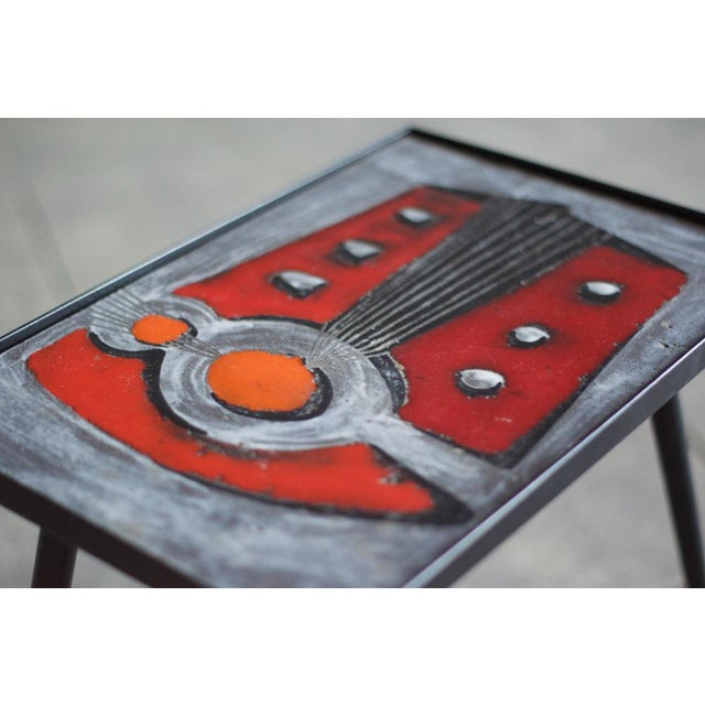 Vintage Low Ceramic Tables from Brothers Jean & Robert Cloutier, 1950s, Set of 2 For Sale - Image 11 of 18