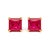 A flash of regal fire meets timeless minimalism in these luminous studs, where two 7x7 mm princess-cut red rubies glow...