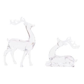 Transparent Acrylic Deer Figurines (Set of 2) For Sale