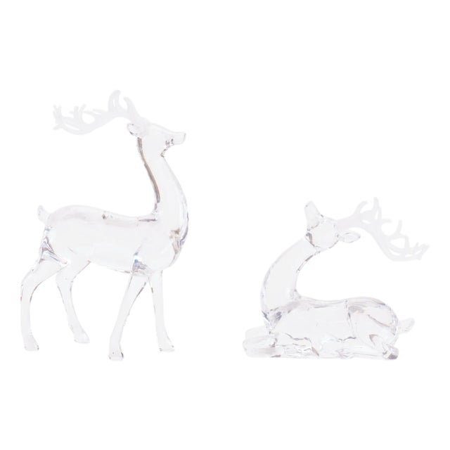 Transparent Acrylic Deer Figurines (Set of 2) For Sale