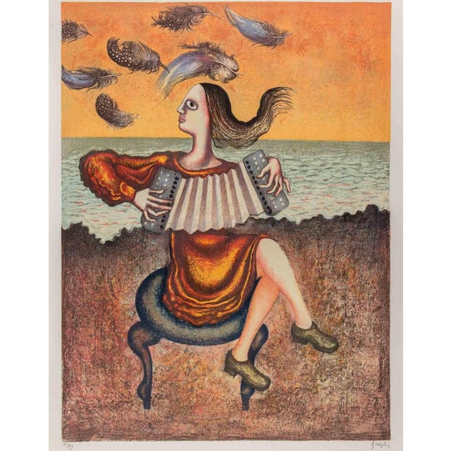 Color lithograph on wove paper realized by Enrico Benaglia in 1980s. Edition of 99. Hand signed and numbered in pencil....