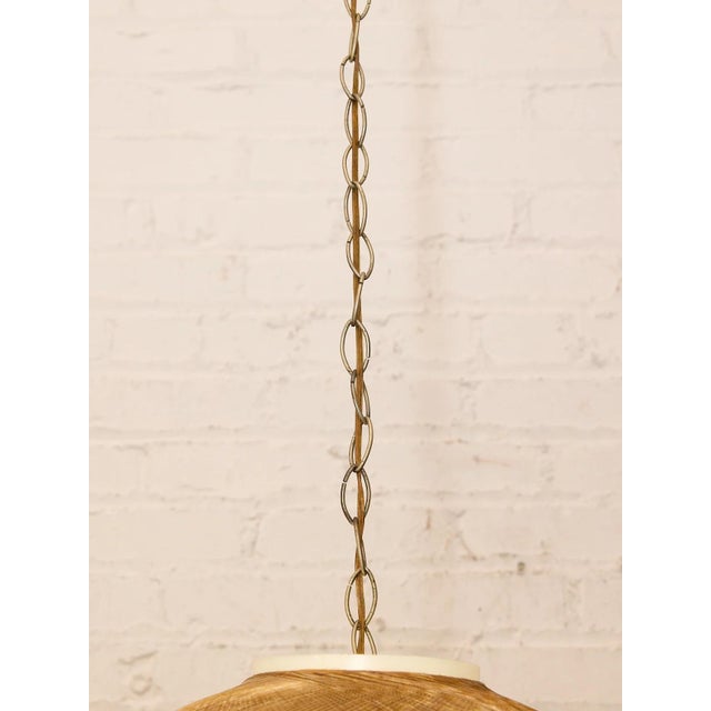 Mid-Century Modern Vintage Woven Globe Pendant Light For Sale - Image 3 of 9