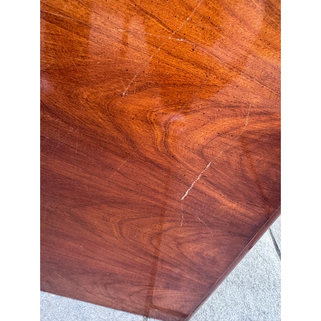 Late 20th Century Thomasville Queen Anne Cherry Lowboy With Carved Fan Drawer For Sale - Image 12 of 16
