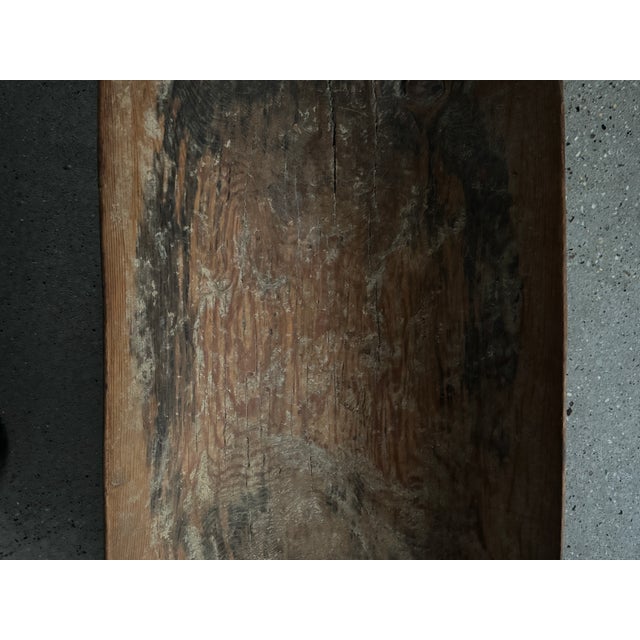 Brown Late 20th Century Carved Wood Trough For Sale - Image 8 of 11
