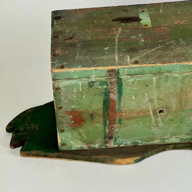 Unique Antique Americana Folk Art Wooden Planter With Stars and Indian Profile Ends For Sale - Image 11 of 13