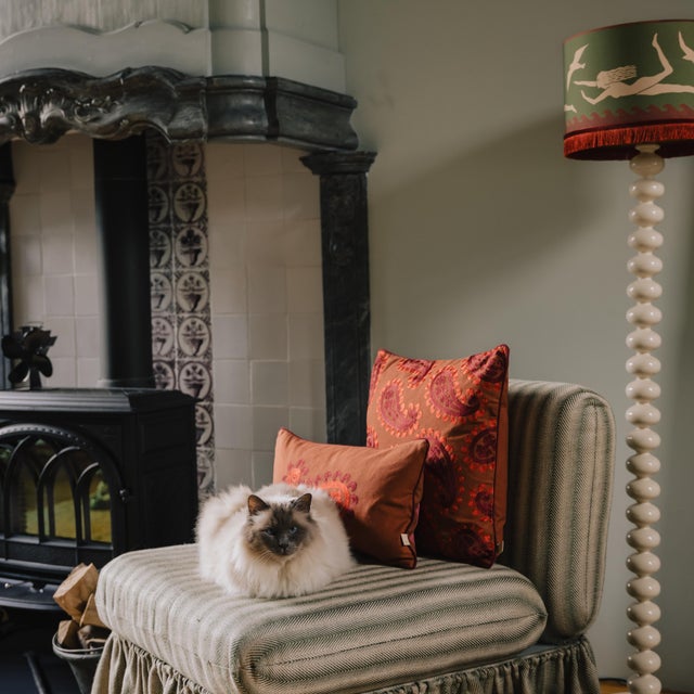 Mid-Century Modern Palais X Hôtel Magique Lampshade Thalassa Palm & Cinnamon For Sale - Image 3 of 5