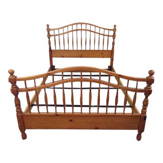 Antique Carved Maple Queen Bed Frame For Sale