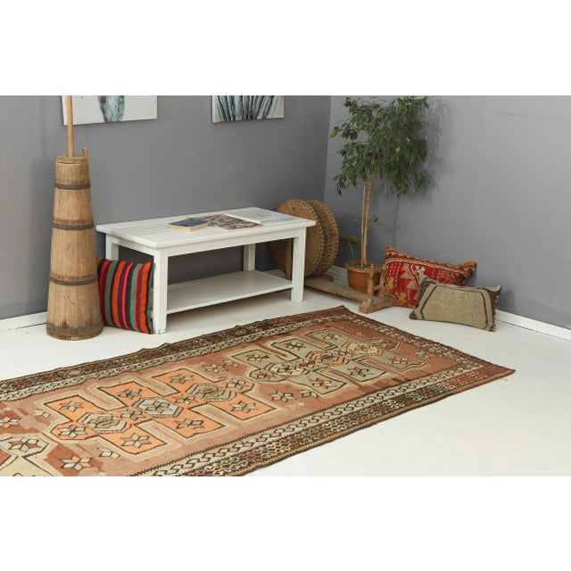 Mid 20th Century Vintage Decorative Kars Kilim Rug For Sale In Los Angeles - Image 6 of 7