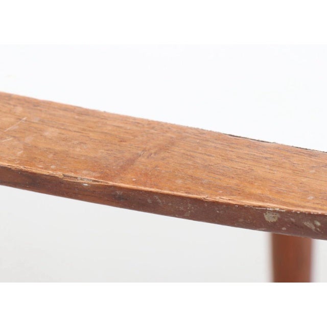 White Arthur Umanoff Mid Century Modern Triangular Walnut Side Table, 20th Century For Sale - Image 8 of 9
