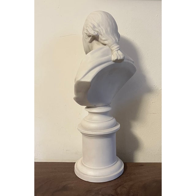 Antique 19th Century English Parian Porcelain Library Bust of President George Washington After Houdon Dated 1853 For Sale - Image 13 of 18