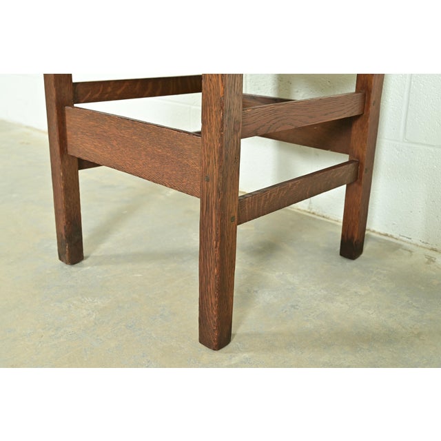 Gustav Stickley Antique Mission Oak Arts & Crafts Ladder Back Dining Chairs, Set of Six For Sale - Image 9 of 13