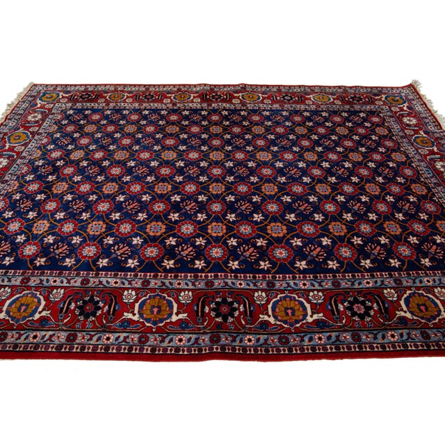 1920s Persian Tabriz Wool Rug Adorned With Lavish Floral Pattern For Sale - Image 4 of 7