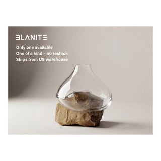 Unique Crystal Vase With Natural Stone – One of a Kind Sculptural Birthday Gift For Sale