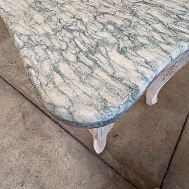 19th Century French Louis XV Style Marble Top Console Table For Sale - Image 9 of 13