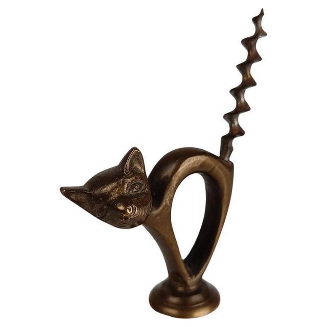 Vintage Sculptural Bronze Cat Corkscrew, 1950s For Sale - Image 11 of 11