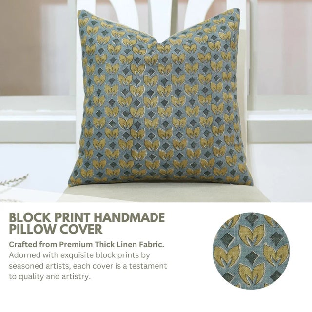 Farmhouse Fabdivine Artisan Handcrafted Throw Pillow Cover Thick Linen 14x20 Inch- Titli For Sale - Image 3 of 5
