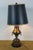 Mid 20th Century Empire Brass Mantel Trophy Urn Table Lamp Black Shade 31" For Sale - Image 4 of 14