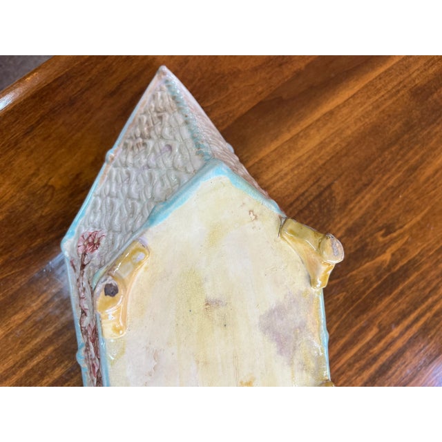 English Antique Late 19th Century English Joseph Holdcroft Majolica Dogwood Basket For Sale - Image 3 of 12