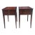 1950s Vintage Mahogany Hepplewhite Leather Top End Tables, a Pair For Sale