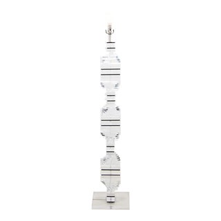 1970s Vintage Mid-Century Modern Sculptural Stacked Lucite and Chrome Floor Lamp For Sale