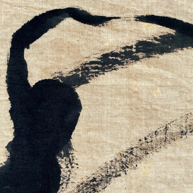 Contemporary "Female 02" Painting on Vintage Cotton For Sale - Image 3 of 8
