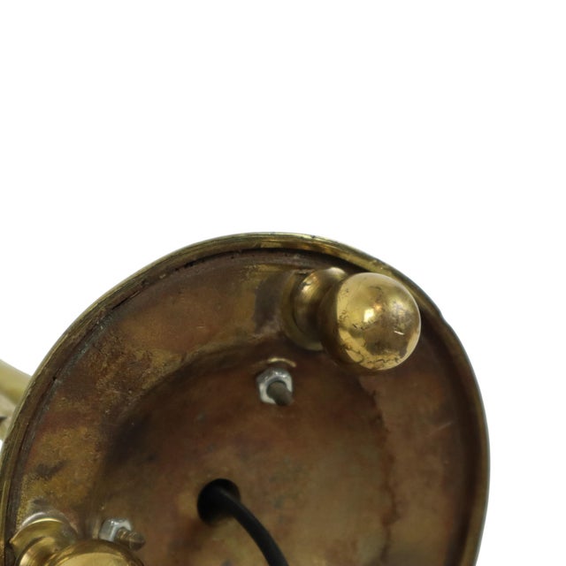 Art Nouveau Style Floral Table Lamp in Brass, 1950s For Sale - Image 6 of 16