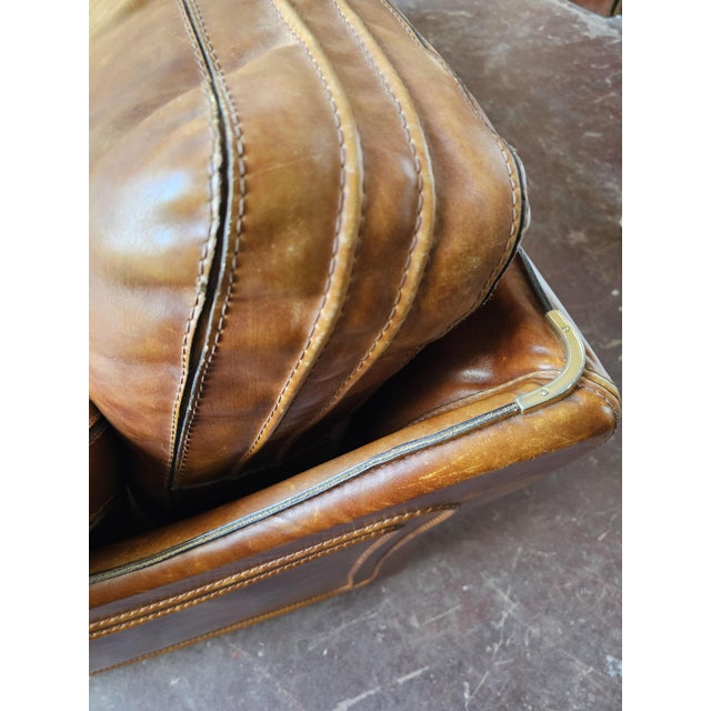 Brown Leather Sofa from Roche Bobois, 1980s For Sale - Image 9 of 11