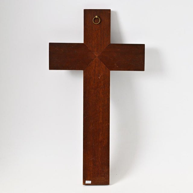 Wood Antique French Burlwood Crucifix, 1900s For Sale - Image 7 of 12