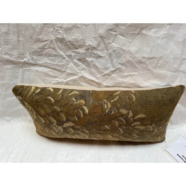 Antique 17th Century Brussels Verdure Tapestry Fragment Pillow For Sale - Image 4 of 5