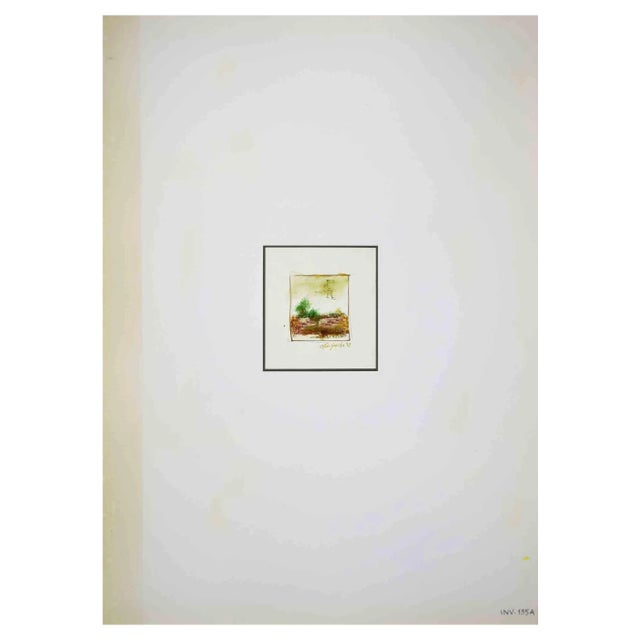 Leo Guida, Landscape, Original Ink & Watercolor, 1972 For Sale