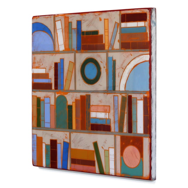 Contemporary Sunday Afternoon 2 - Original Minimalist Abstract Acrylic and Resin Art on Wood Panel For Sale - Image 3 of 9