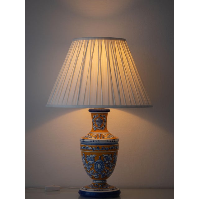 Vintage Talavera De La Reina Pottery Table Lamp in Spanish Majolica, 1980s For Sale - Image 4 of 15