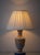 Vintage Talavera Pottery Table Lamp in Spanish Majolica with New Silk Lampshade For Sale - Image 4 of 15