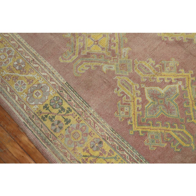 Rose Bright Yellow Antique Zabihi Collection Turkish Oushak Carpet - 8'2" x 10'4" For Sale - Image 10 of 10