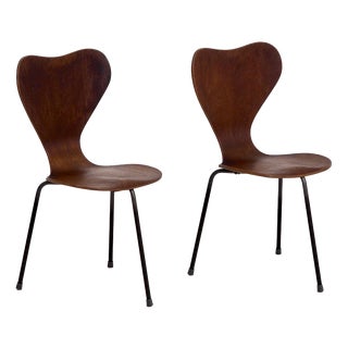Danish Chairs in Teak and Iron, 1960s, Set of 2 For Sale